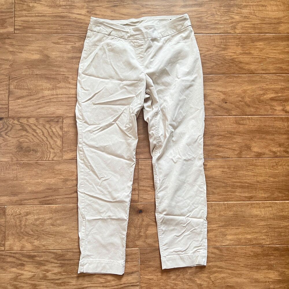 Slim-Sation by Mulitples Khaki Pants Women's Size 12 Straight Leg Pull On